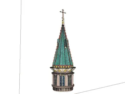 Architecture-Religion-God-Culture-Temple-0243 spire of church 3D model