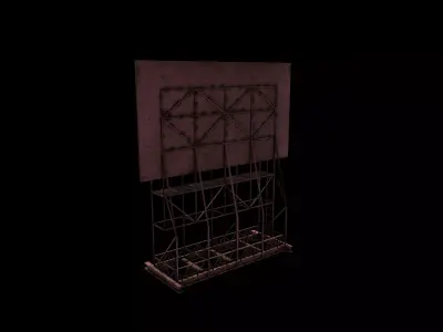 rusty advertisement billboard  3D model