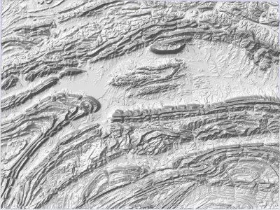 Custom 3d terrain topo model of any place in the world Low-poly 3D model