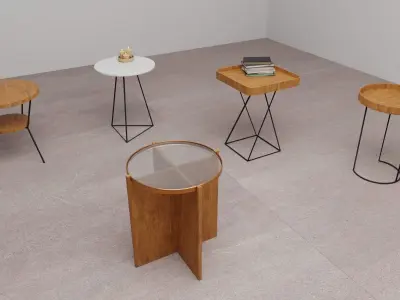 Furniture - 10 Side Tables Pack Free 3D model