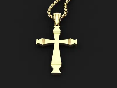 High Cross Pendant Light Gold 18K 3CP013 3D print model