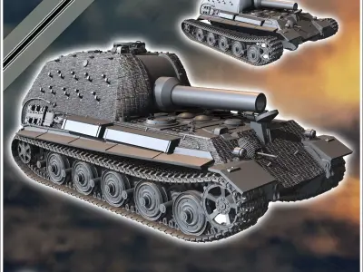 Sturmpanzers Bar 305mm L16 Geschutz - Germany Eastern Western Fr 3D print model V1