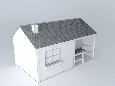 Small wooden house Free 3D model