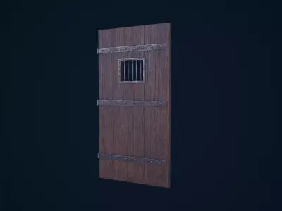 Medieval Door Low-poly 3D model