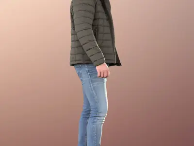 Liam 11105 - Casual Guy Walking Outside Low-poly 3D model