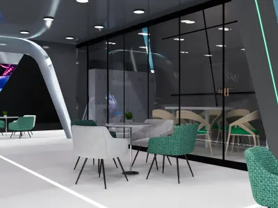 booth 10x15 open side  3D model