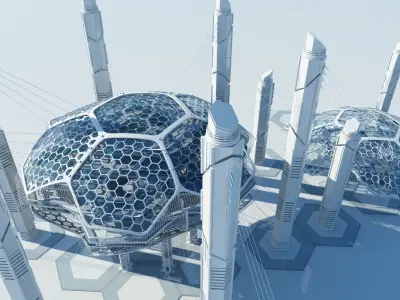 Futuristic Architectural Structure 16 3D model