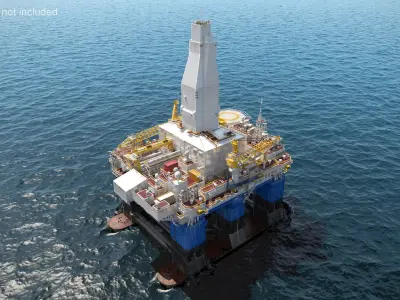  Semi-Submersible Offshore Oil Rig Platform 