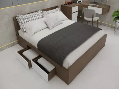 Model Bedroom Interior 3D Model Cozy and Realistic Design 3D model