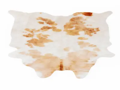 Spotted Brown And White Cowhide Rug 3D model