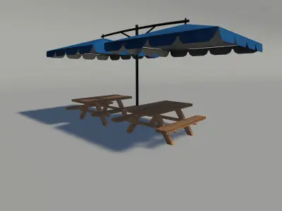 Lowpoly umbrellas pack  Low-poly 3D model