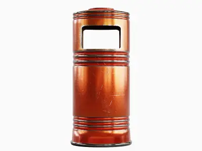 Metal Street Trash Bin 04 Low-poly 3D model