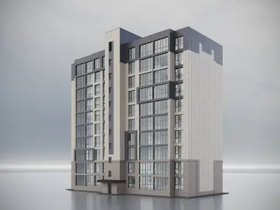 Modern Residential Building 009 3D model