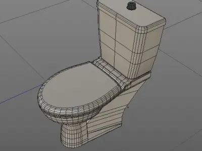 Washbasins toilet bath tap Low-poly 3D model