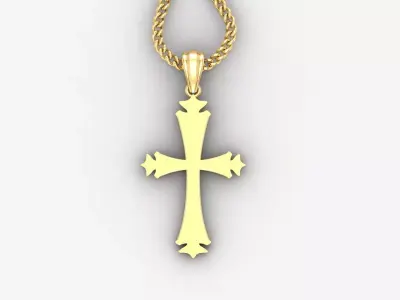 Light Gold 18K Cross Pendant 1CP007 3D print model