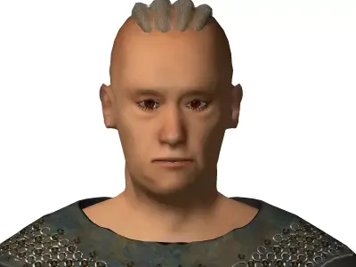 Warrior man Low-poly 3D model