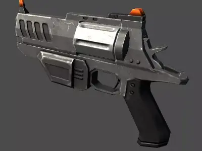 Sci-Fi Revolver Low-poly 3D model