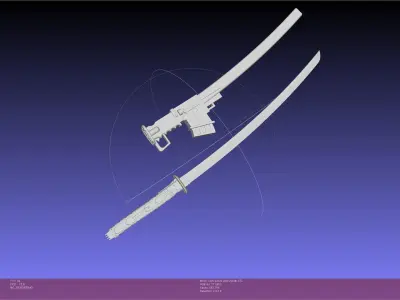 Metal Gear Rising Jetstream Sam Sword And Sheath Assembly 3D print model