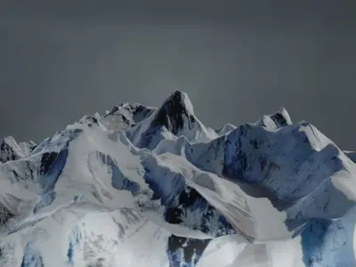 Highest Mountains in The World Everest etc Low-poly 3D model