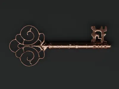 Antique Ornate Key Low-poly 3D model