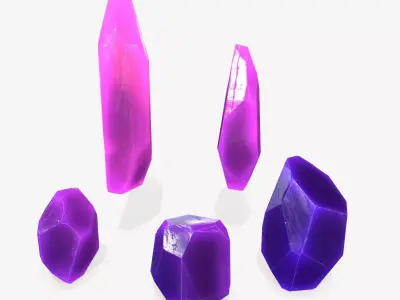 Crystal Set Low-poly 3D model