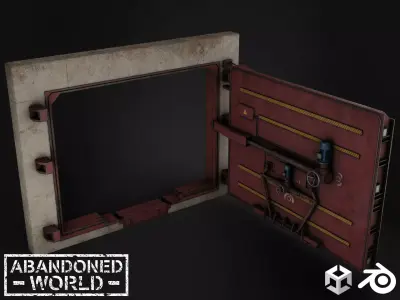 Subway Hermetic Gate Low-poly 3D model