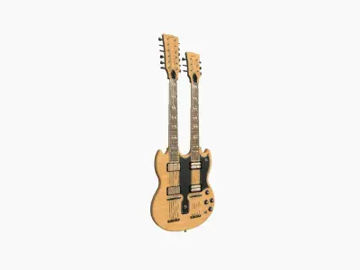 Electric Guitar E09 Light Wood - Music Instrument Design Low-poly 3D model