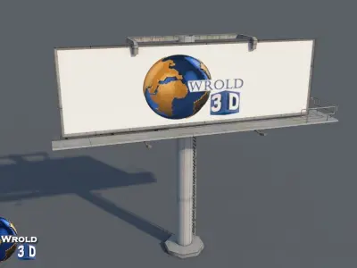 lowpoly billboard collection pack 3d model Low-poly 3D model