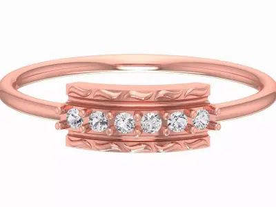 Solitaire Women Light Weight Band Ring 3D print model buy