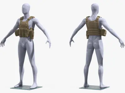  Coyote Brown Tactical Vest on Mannequin 