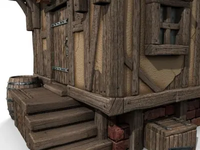 Timbered House Medieval 3D model