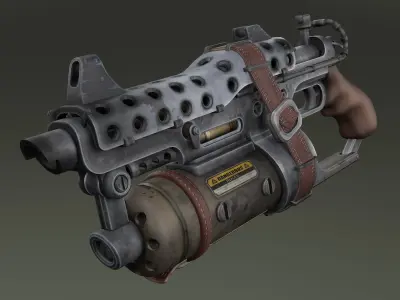 Stylized submachine gun Low-poly 3D model