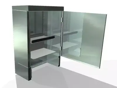 Cabinet metal with glass door Free 3D model