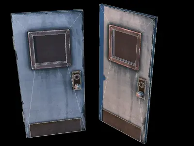 Doors 1 pair of Low-poly 3D model