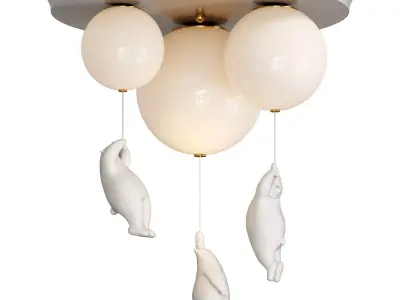 WASTY TRIO Chandelier by Lampatron Low-poly 3D model