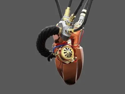 CYBER HEART  Low-poly 3D model