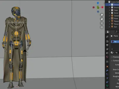 Realistic Metal Robot - Dorid Rigged Ready for Animation Low-poly 3D model