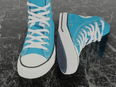 CONVERSE 3D SHOES - LIGHT BLUE Low-poly 3D model