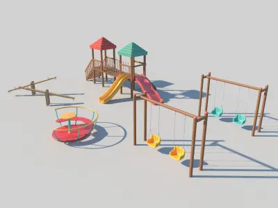 The Playground colorful set 3D model