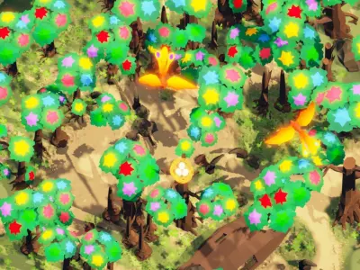 fantasy phoenix forest Low-poly 3D model