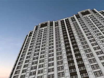 neoclassical minimal design apartment along shopping mall 3D model