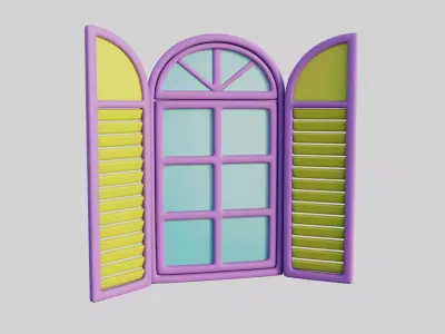 Cartoon Window 22a 3D model