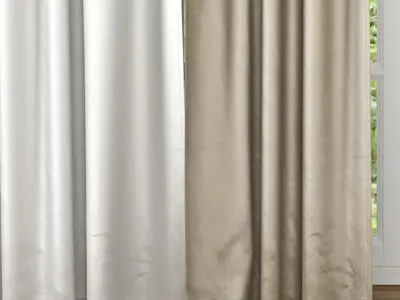 Curtain with stripes 3D model