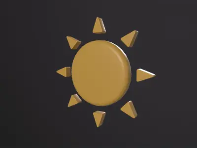 SUN icon 3D Model Low-poly 3D model