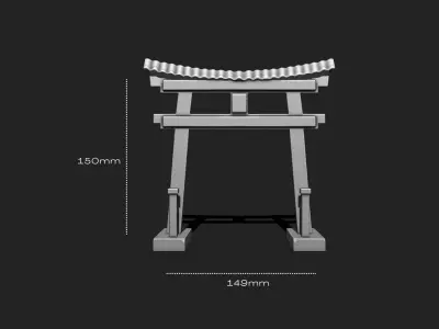 Japanese Tori Gate 3D STL File for 3D Printing 3D print model
