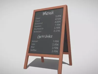 Gastro-Aufsteller Kundenstopper 1  Low-poly 3D model