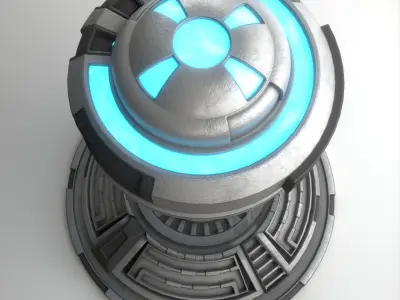 Sci-fi Power Source Low-poly 3D model