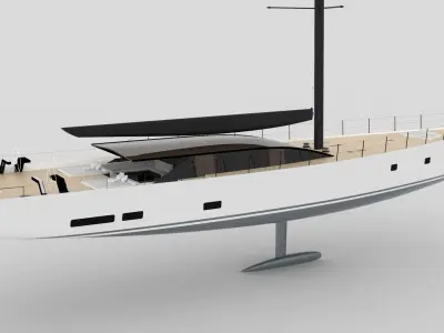 Modern Sailing Yacht  3d Exterior 3D model