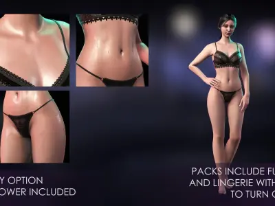 Streetwear Girl 1-13 - Street Wear Girls Pack Game-Ready Low-poly 3D model