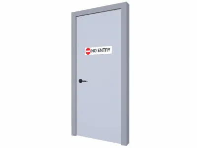No Entry Door Low-poly 3D model
